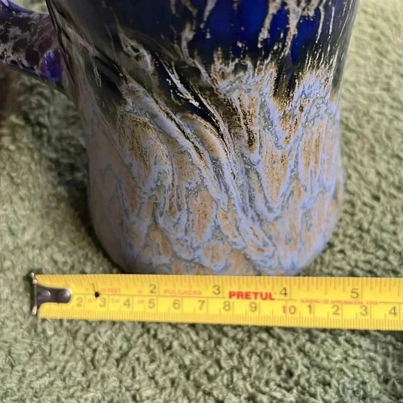 Whale Tail Mug Doug Wylie Pottery Handmade Cobalt Blue Fat Drip Glaze 1981 - Picture 11 of 16